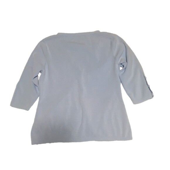 ✨️4 For $20✨️ Cardigan L baby blue v-neck 3/4 sleeve button down Coastal Preppy - Picture 2 of 5